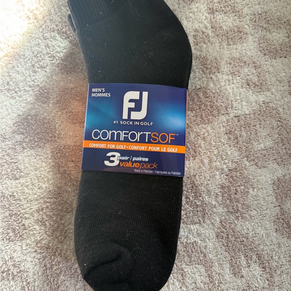 FootJoy Men's Black Athletic Socks